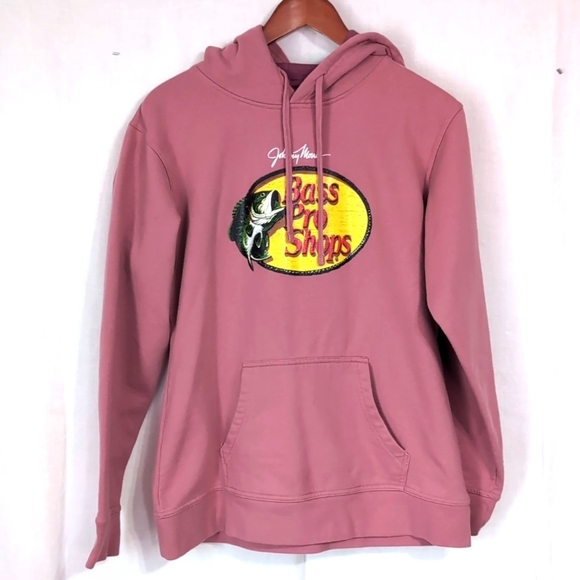 Bass Pro Shops Light Pink Hooded Sweatshirt Size Medium - Picture 1 of 4